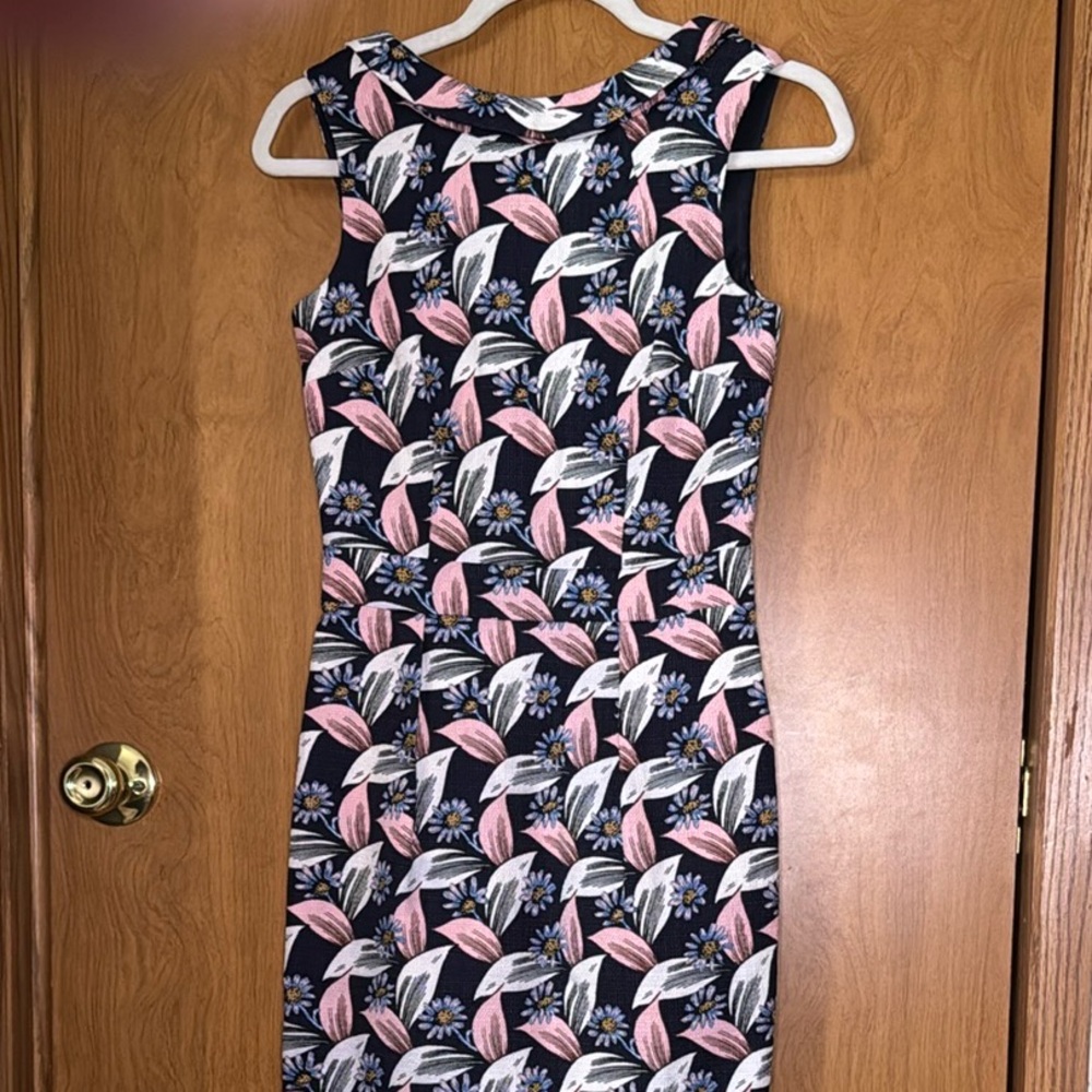 Boden Martha Collared Sleeveless Sheath Dress Floral Womens US 2R UK 6R
